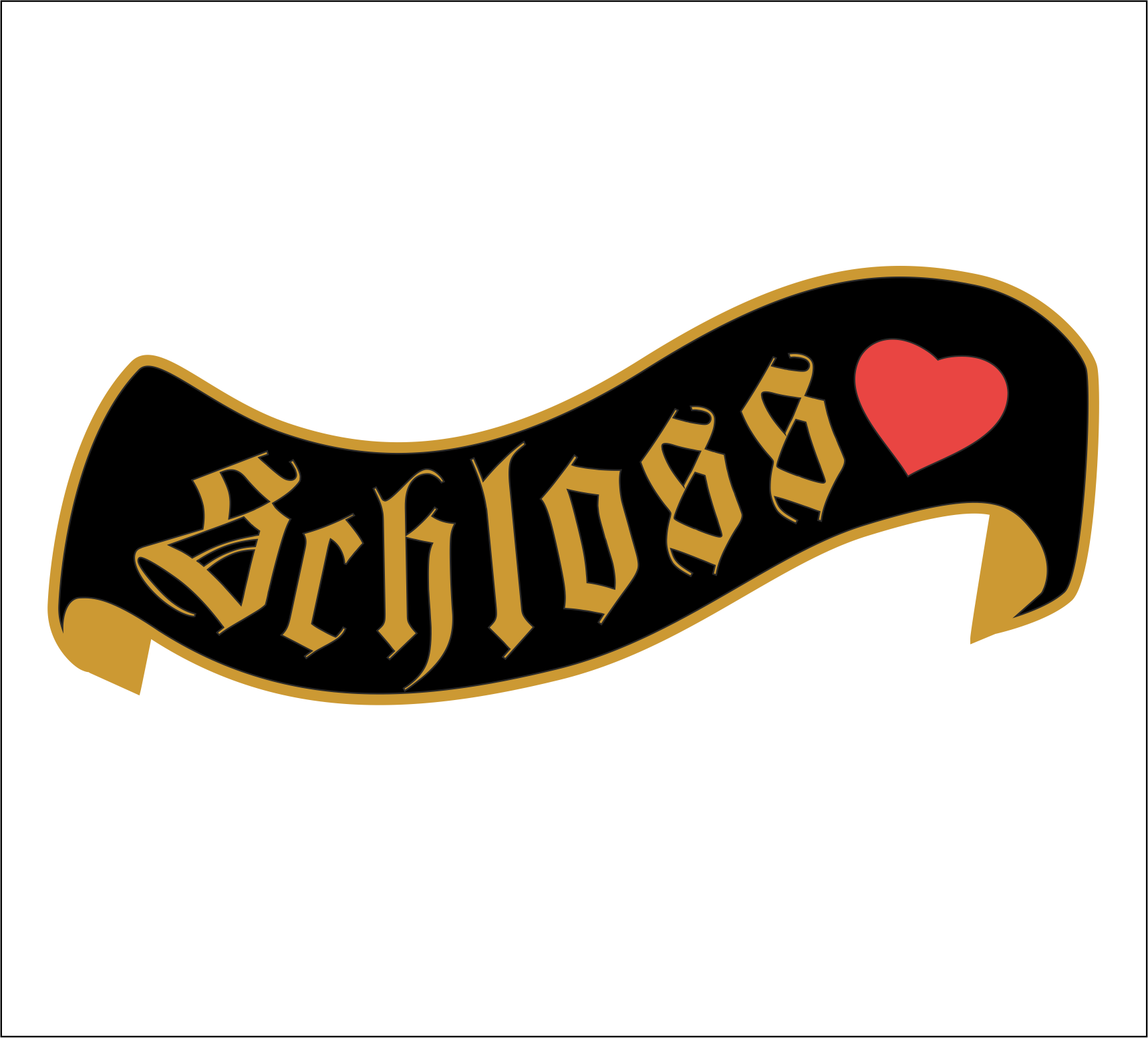 Arthur-Bühl-Arthurmeister®-Banderolen-Schlossherz-schwarz